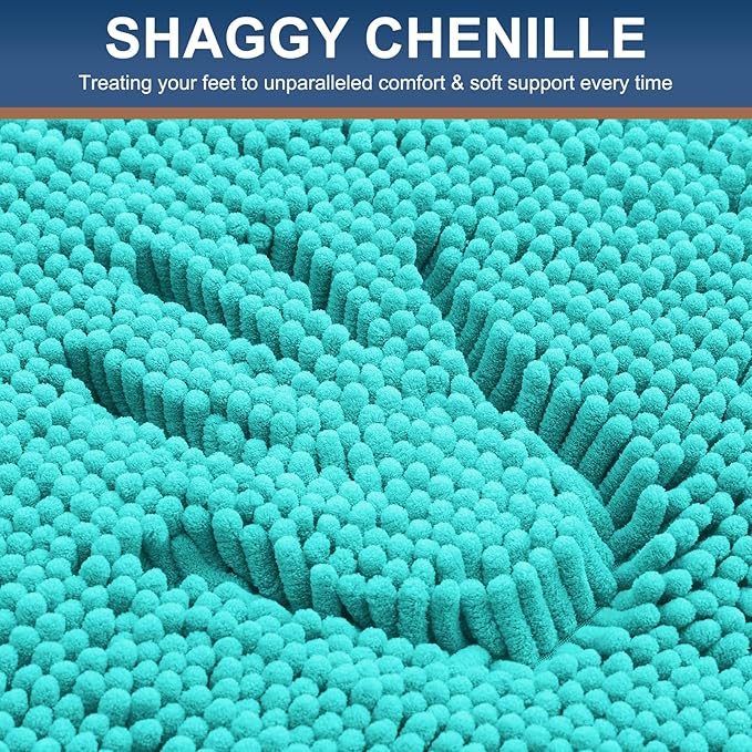Smiry Luxury Chenille Bathroom Rugs 36x24, Extra Soft and Absorbent Shaggy Bath - Image 3