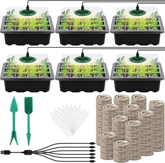 6 Pack Seed Starter Tray Kit by Hahood