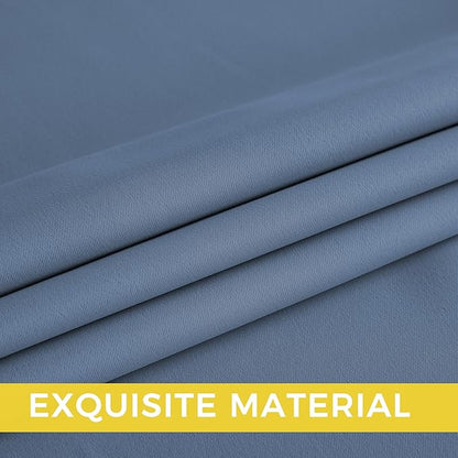 NICETOWN Room Darkening Draperies Curtains Panels, 2 Panels Stone Blue W52 x L90 - Image 5