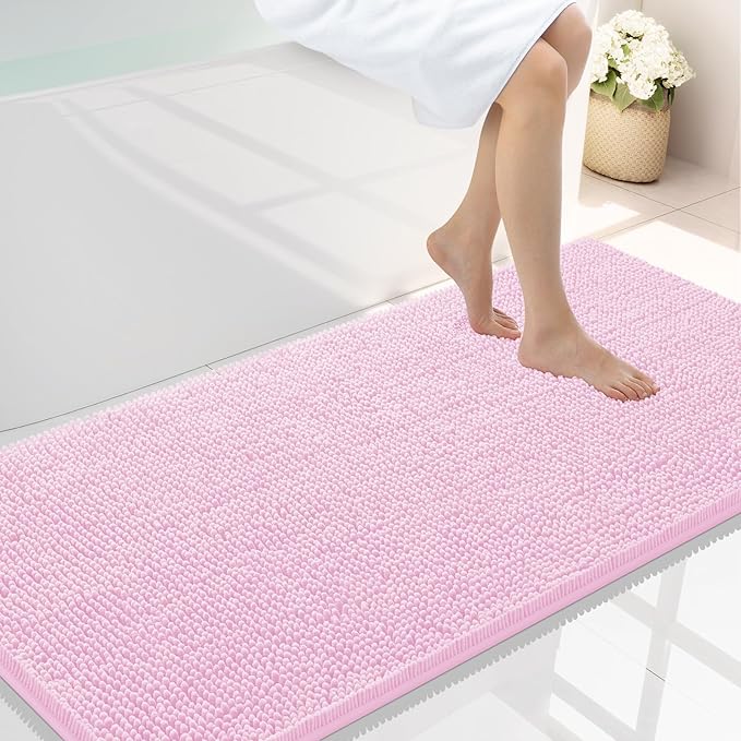 Smiry Luxury Chenille Bathroom Rugs 47x24, Extra Soft and Absorbent Shaggy Bath by Smiry