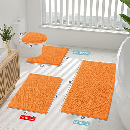 Smiry Luxury Chenille Bathroom Rugs 24x16, Extra Soft and Absorbent Shaggy Bath - Image 2