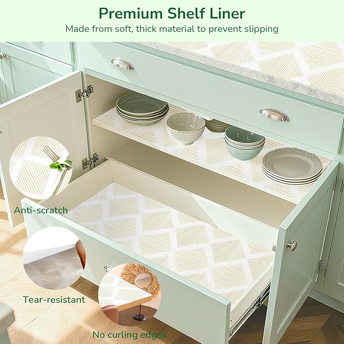 Drawer and Shelf Liner for Kitchen 17.5in x 10FT, Non-Slip Non-Adhesive Cabinet - Image 5