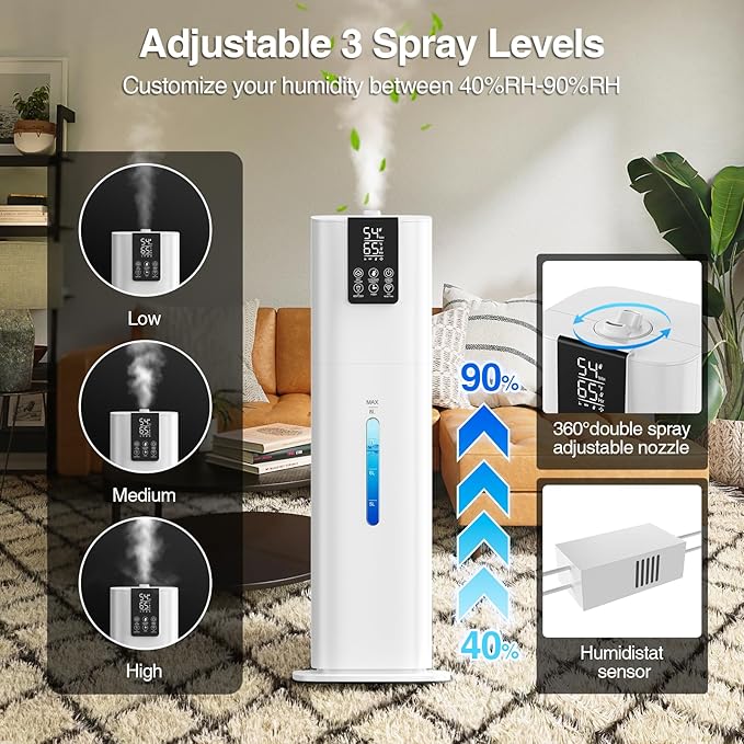 Smart Humidifiers Large Room Bedroom Home, 2.11Gal Quiet Top Fill Cool Mist - Image 5