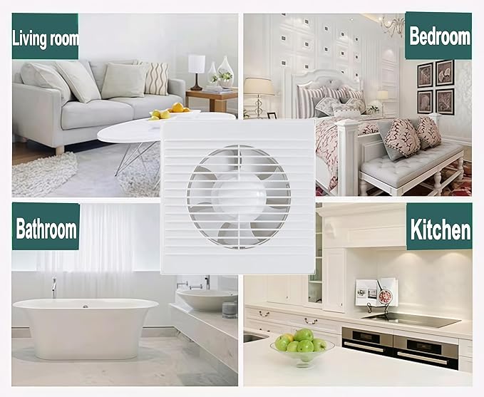 6 Inch Exhaust Fan, 26W Wall Mount Small Ventilation Fan - Image 5