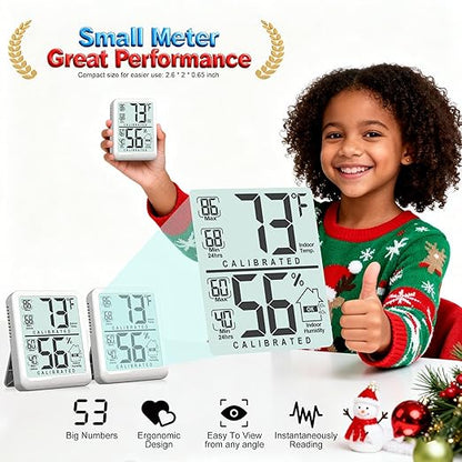 Antonki Room Thermometer, Digital Small Hygrometer Indoor Thermometer Humidity - Image 3