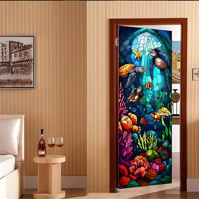 3D Door Stickers, Peel and Stick Vinyl Wallpaper, Self-Adhesive Mural Door Cover - Image 7