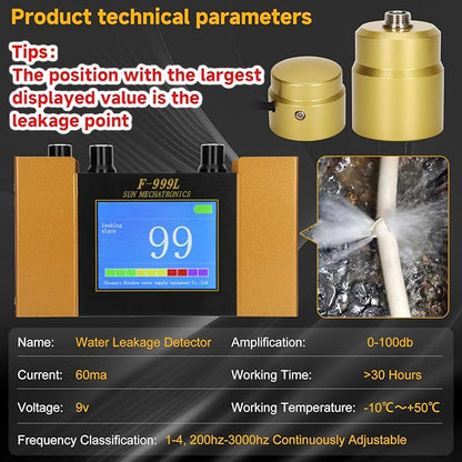 Underground Water Leak Detector, Water Pipe Leak Detector, Two Size Sensors - Image 4