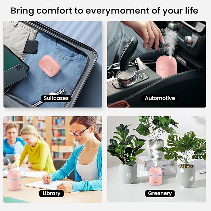 Portable Small Humidifier, WUTAER USB Personal Desktop Humidifier - Image 6