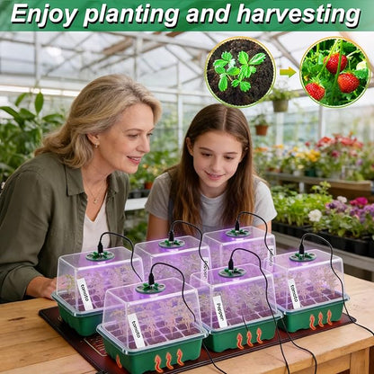 Apipi Seed Starter Tray with Grow Light & Heat Mat- 6 Pack 72 Cell Durable Easy - Image 6