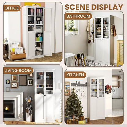Metal Pantry Cabinet with Doors and 5 Adjustable Shelves, Assembly Required - Image 7