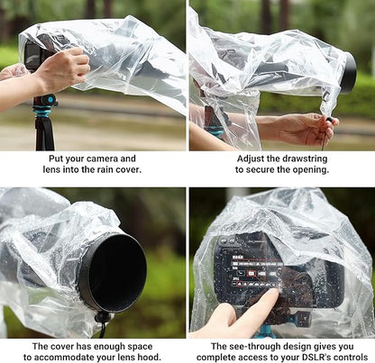 JJC DSLR Camera Rain Cover, Rain Coat Sleeve Protector - Image 6
