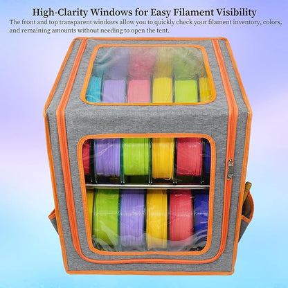3D Printer Filament Storage Box Large, 2 Tiers Dual-Row Metal Filament Storage - Image 5