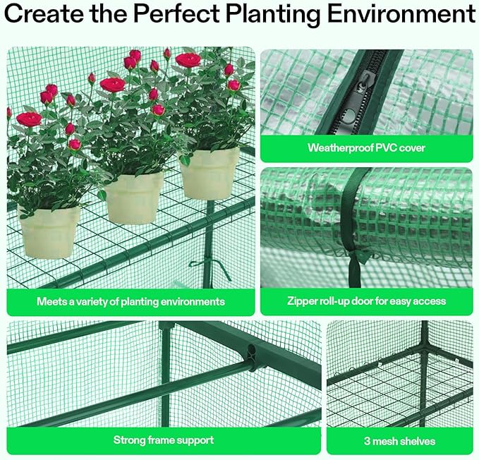 VIVOSUN 57 x 29 x 77-Inch Mini Walk-in Greenhouse - Image 5
