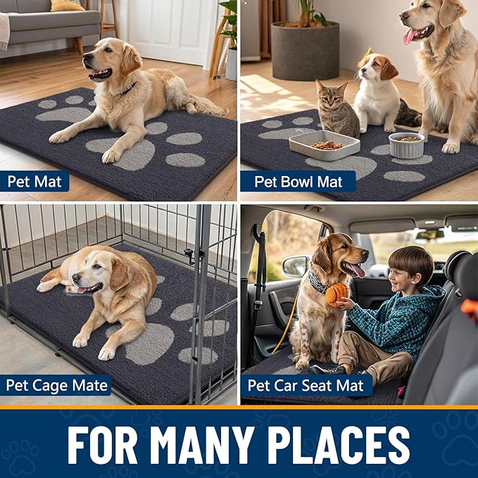 Smiry Dog Door Mat for Muddy Paws, Absorbs Moisture and Dirt, Low-Profile - Image 8