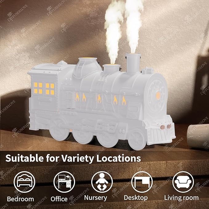 Diffuserlove Essential Oil Diffuser 300ML Train Cool Mist Humidifier Quiet - Image 5
