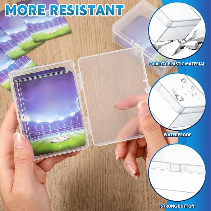 Vicenpal 60 Pcs Playing Card Boxes Clear Plastic Deck Cases Trading Card - Image 3