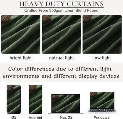 Loden Spring Living Room Curtains Linen 90 Inches Long Pinch Pleated Traverse - Image 3