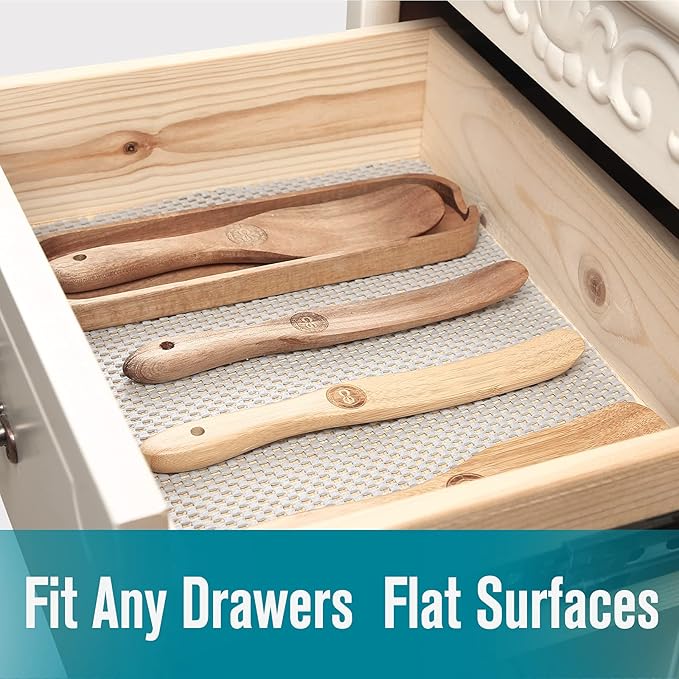 Shelf and Drawer Liner for Kitchen Cabinets Non-Adhesive, Non Slip Durable - Image 2
