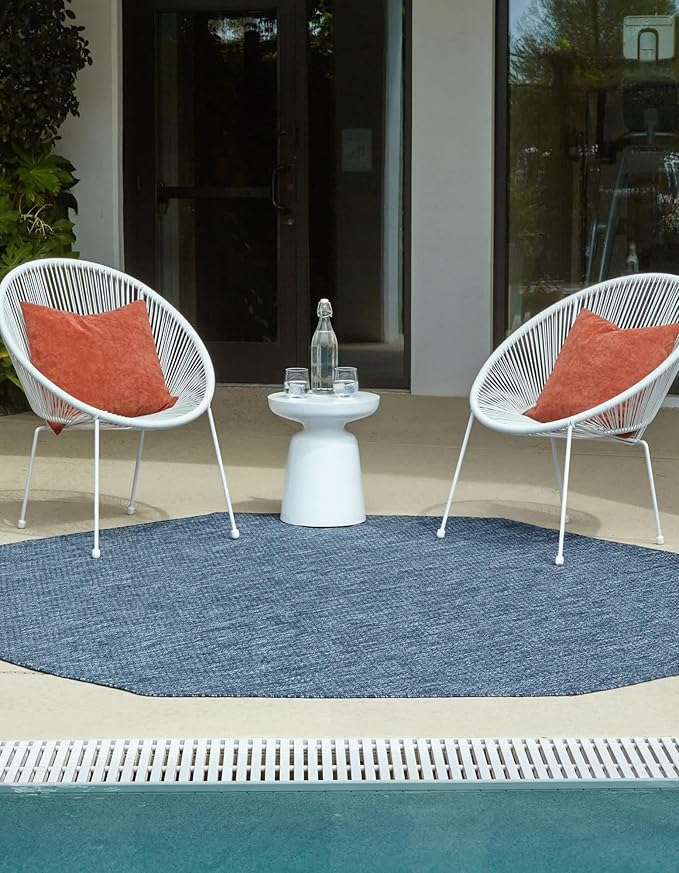 Unique Loom Outdoor Solid Collection Area Rug - Image 2