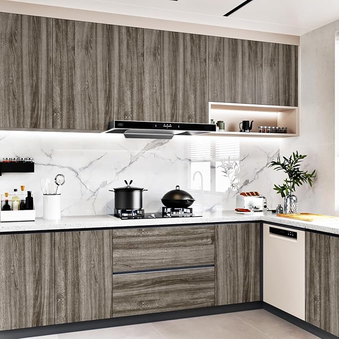 WESTICK Brown Wood Countertop Peel and Stick Wood Wallpaper Vintage Wood - Image 4