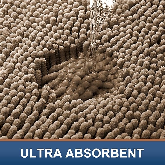 Smiry Luxury Chenille Bathroom Rugs 24x16, Extra Soft and Absorbent Shaggy Bath - Image 4