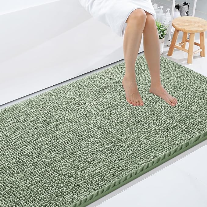 Smiry Luxury Chenille Bathroom Rugs 71x47, Extra Soft and Absorbent Shaggy Bath by Smiry