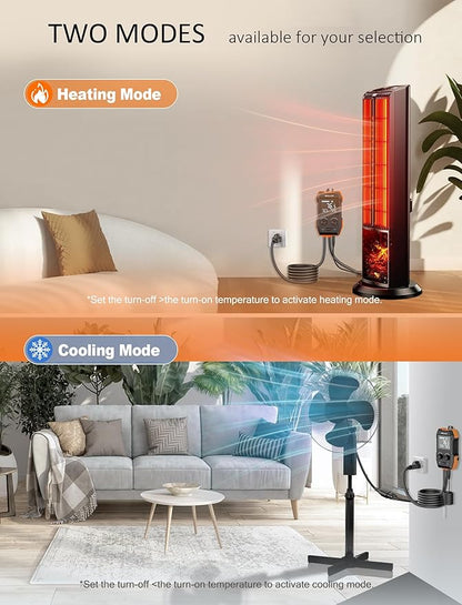 WH2408 Temperature Controller 10A 1200W, Digital Thermostat Controlled Outlet - Image 5