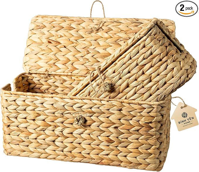 Wicker Cable Management Box by BINHYENHOME