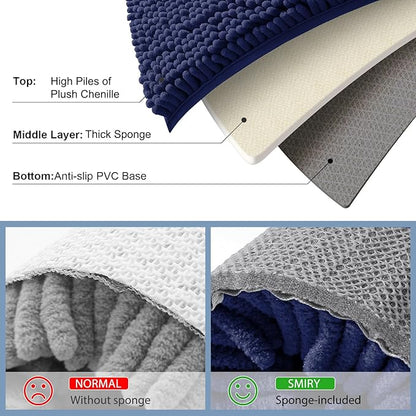 Smiry Luxury Chenille Bathroom Rugs 44x32, Extra Soft and Absorbent Shaggy Bath - Image 5