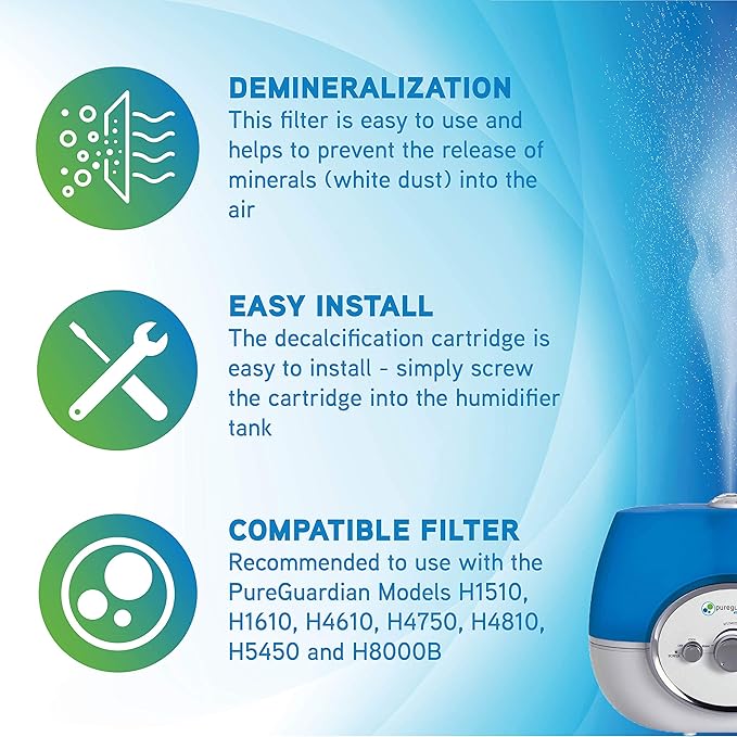 PureGuardian Humidifier Demineralization Filter, Cartridge 1, Prevents Release - Image 2