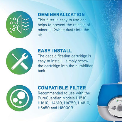 PureGuardian Humidifier Demineralization Filter, Cartridge 1, Prevents Release - Image 2