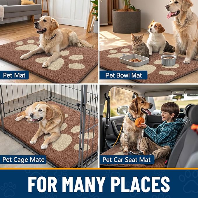 Smiry Dog Door Mat for Muddy Paws, Absorbs Moisture and Dirt, Low-Profile - Image 7