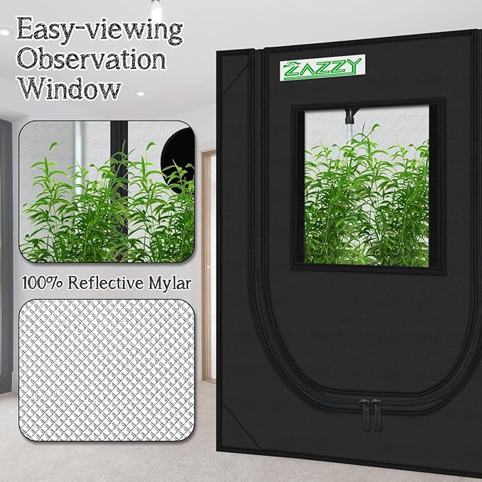 zazzy Grow Tent 18"x30"x36" Hydroponic Heavy Duty Dark Room Reflective Mylar - Image 4