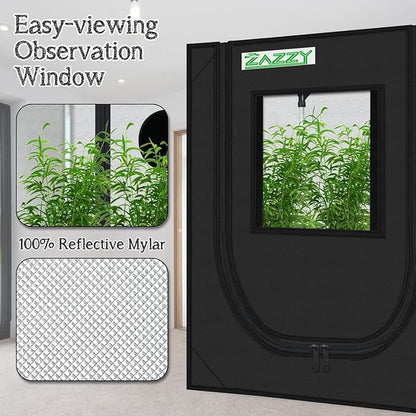 zazzy Grow Tent 18"x30"x36" Hydroponic Heavy Duty Dark Room Reflective Mylar - Image 4