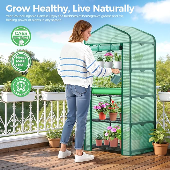 Ohuhu Mini Greenhouse for Indoor Outdoor, Small Plastic Plant Green House - Image 9