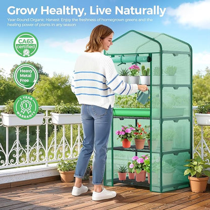 Ohuhu Mini Greenhouse for Indoor Outdoor, Small Plastic Plant Green House - Image 9