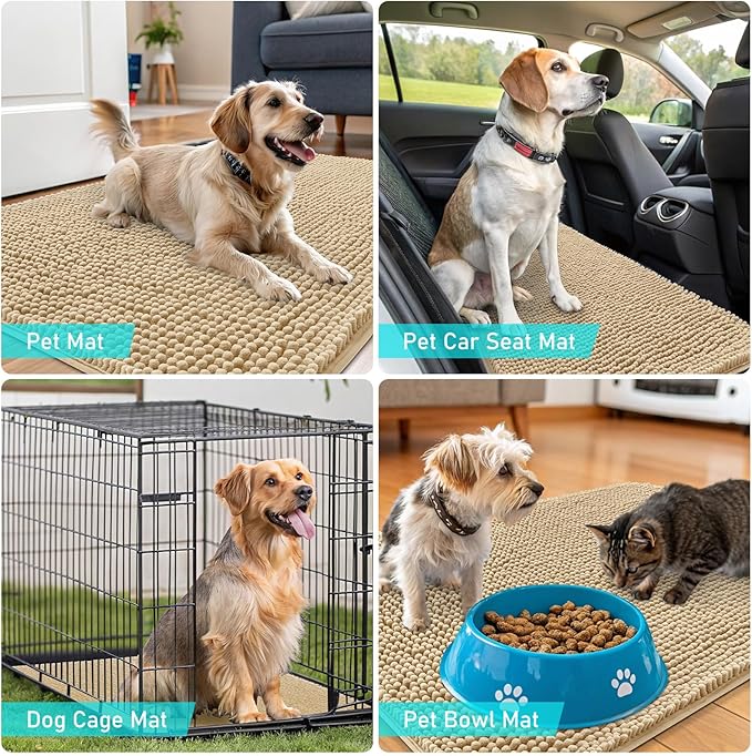 OLANLY Dog Door Mat for Muddy Paws 30x17, Absorbs Moisture and Dirt, Absorbent - Image 7