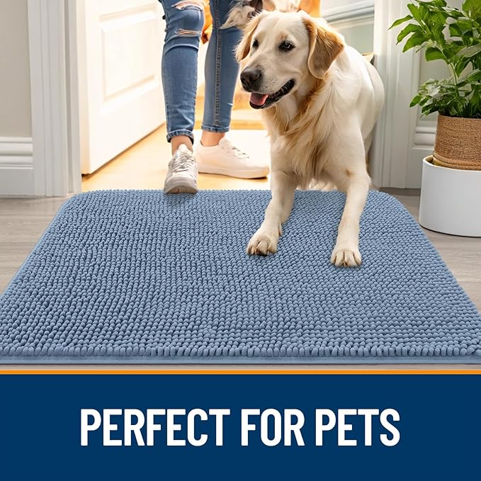 OLANLY Dog Door Mat for Muddy Paws 47x32, Absorbs Moisture and Dirt, Absorbent - Image 6