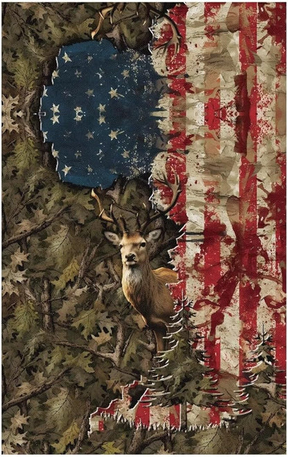 American Flag Elk Headrest Cover - Image 6