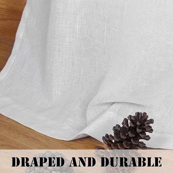H.VERSAILTEX Linen Curtains Pair Set Functional Open Weave Curtain Highly - Image 6