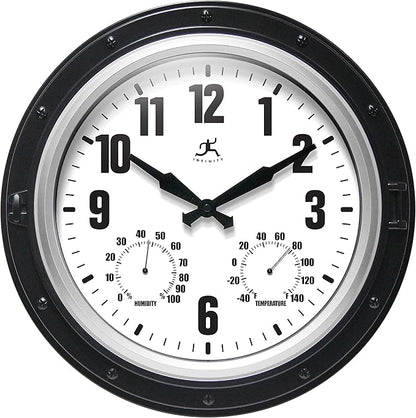 Infinity Instruments Forecaster Indoor/Outdoor Wall Clock, Thermometer by InfinityInstruments