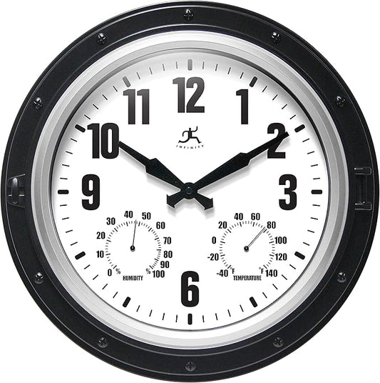 Infinity Instruments Forecaster Indoor/Outdoor Wall Clock, Thermometer by InfinityInstruments