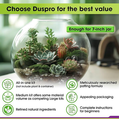 DUSPRO Recycle Terrarium Kit, Include Potting Soil, Sphagnum Moss, Decorative - Image 5