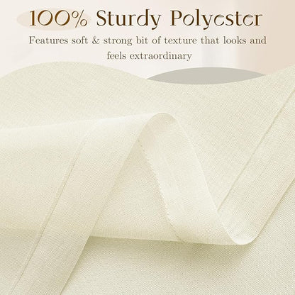 Dreaming Casa Ivory Sheer Curtains 204 Inches Long, Rod Pocket & Back Tab Light - Image 3