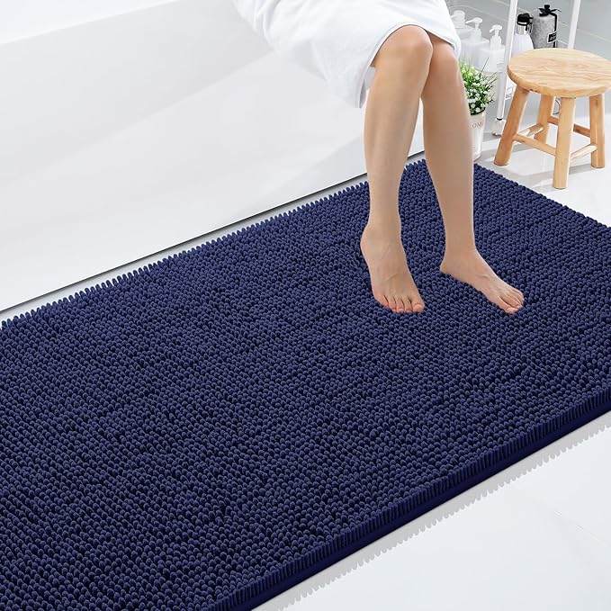 Smiry Luxury Chenille Bathroom Rugs 71x47, Extra Soft and Absorbent Shaggy Bath by Smiry