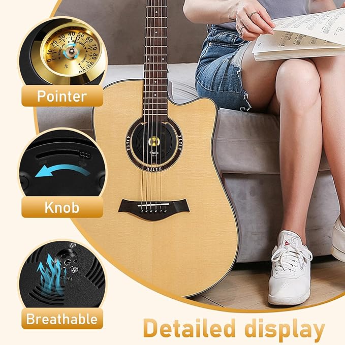 GUITTO Guitar Humidifier Acoustic Soundhole Cover, 2 in 1 Humidity, Suitable - Image 2