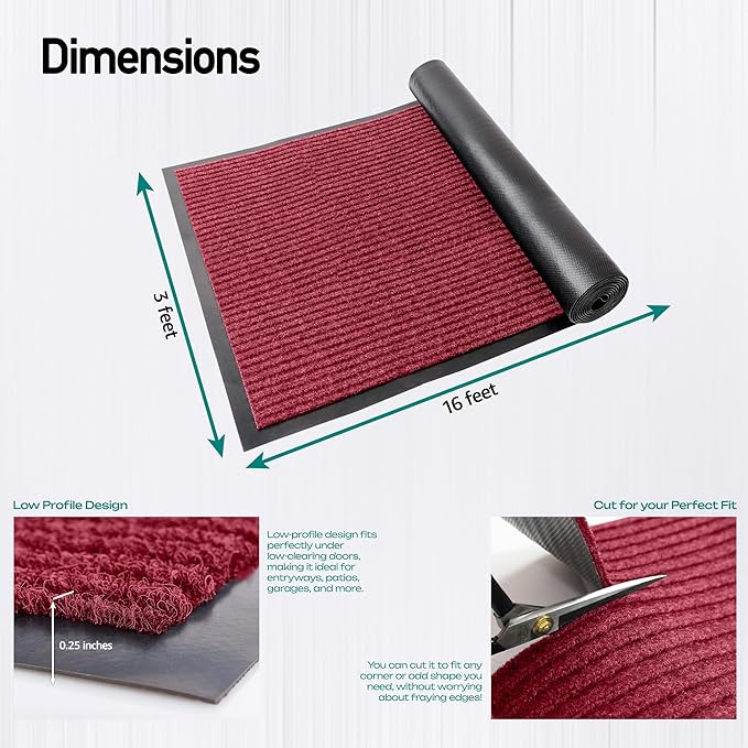 MaxMat® Extra Large Commercial Door Mat, Rubber Border Heavy Duty Door Mat - Image 2