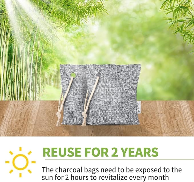 CLEVAST 16 Pack Activated Bamboo Charcoal Air Purifying Bags, Natural Fresh - Image 5