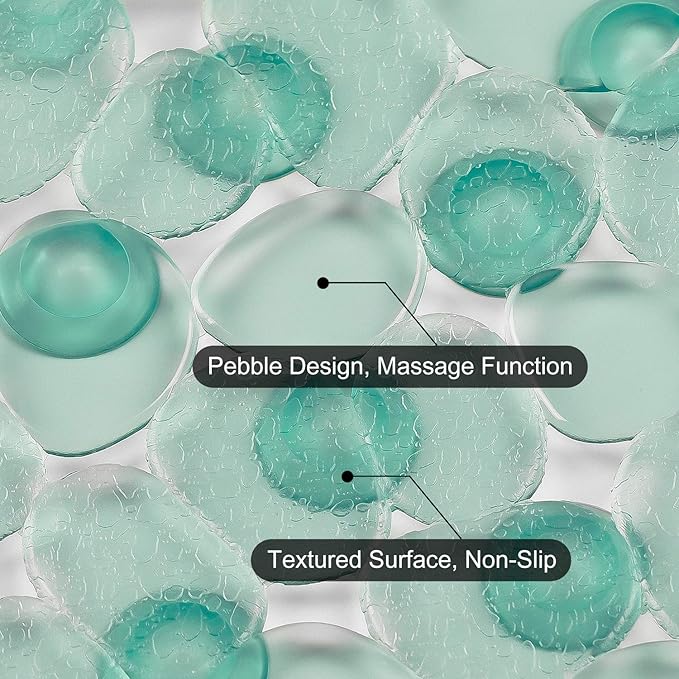 WELTRXE Pebbles Bathtub and Shower Mat Non Slip, Oval Bath Mats - Image 3