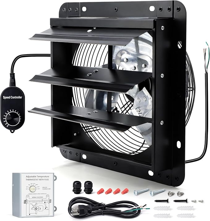 7 Inch Wall Mounted Shutter Exhaust Fan by Hipoilk
